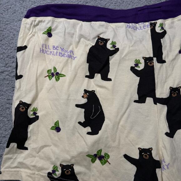 Wild and Cozy Sleep Shorts Women's XL Cream and Purple Huckleberry Pajama Bottom - Picture 8 of 10